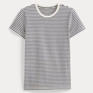 EVERLANE The Slim Crew in Essential Cotton Bone / Pirate Black Stripe Size XL